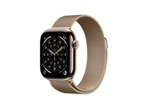 Apple Watch Series 11 GPS + Cellular 46mm Gold Titanium Case with Gold Milanese Loop - S/M