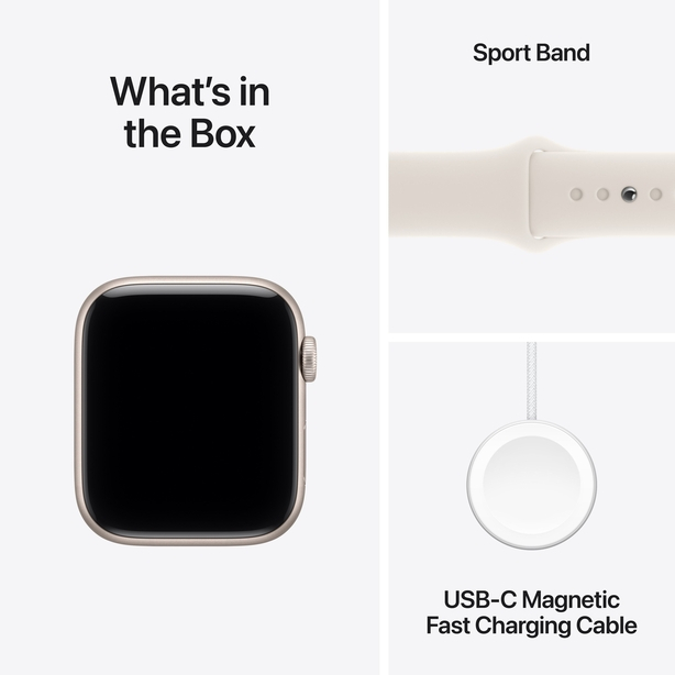 Apple Watch SE 3 GPS + Cellular 40mm Starlight Aluminium Case with Starlight Sport Band - S/M image 8