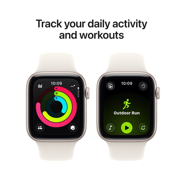 Apple Watch SE 3 GPS + Cellular 44mm Starlight Aluminium Case with Starlight Sport Band - M/L image 6