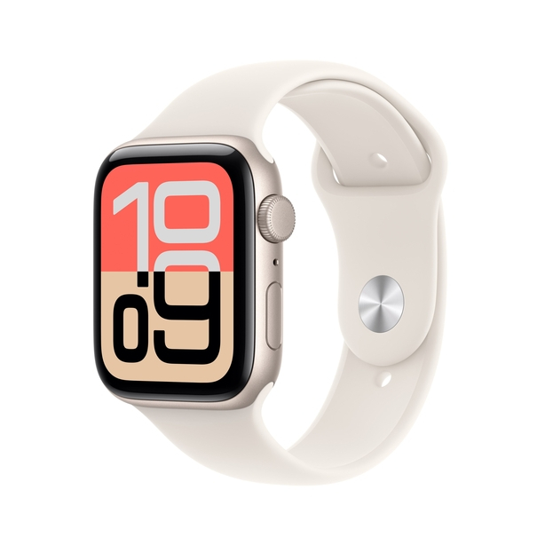 Apple Watch SE 3 GPS + Cellular 44mm Starlight Aluminium Case with Starlight Sport Band - S/M image 1