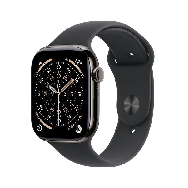 Apple Watch Series 11 GPS + Cellular 42mm Slate Titanium Case with Black Sport Band - M/L image 1
