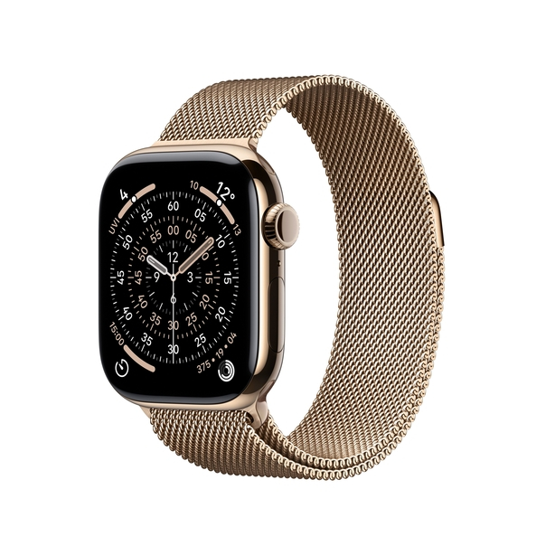 Apple Watch Series 11 GPS + Cellular 46mm Gold Titanium Case with Gold Milanese Loop - M/L image 1