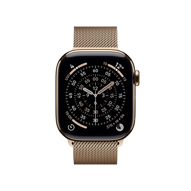 Apple Watch Series 11 GPS + Cellular 46mm Gold Titanium Case with Gold Milanese Loop - M/L image 2