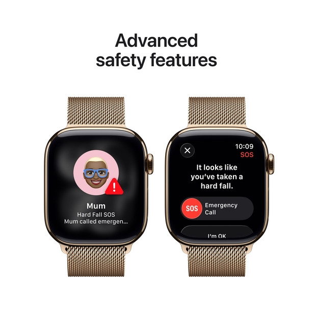 Apple Watch Series 11 GPS + Cellular 46mm Gold Titanium Case with Gold Milanese Loop - S/M image 6