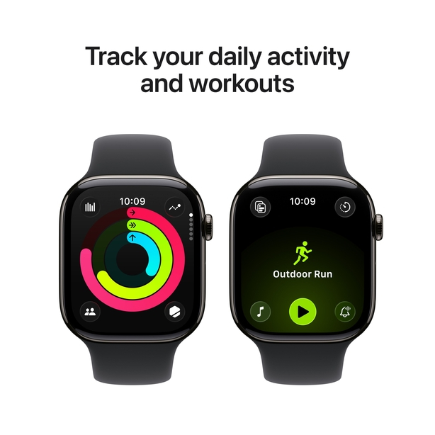 Apple Watch Series 11 GPS + Cellular 46mm Slate Titanium Case with Black Sport Band - M/L image 4