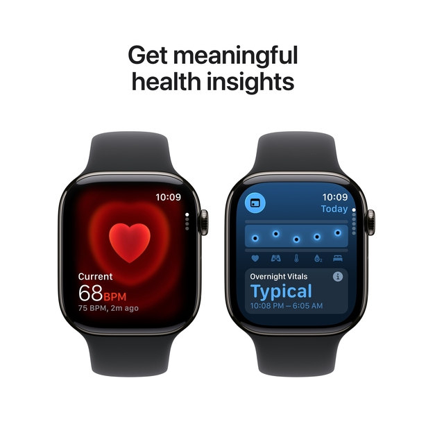Apple Watch Series 11 GPS + Cellular 46mm Slate Titanium Case with Black Sport Band - M/L image 5