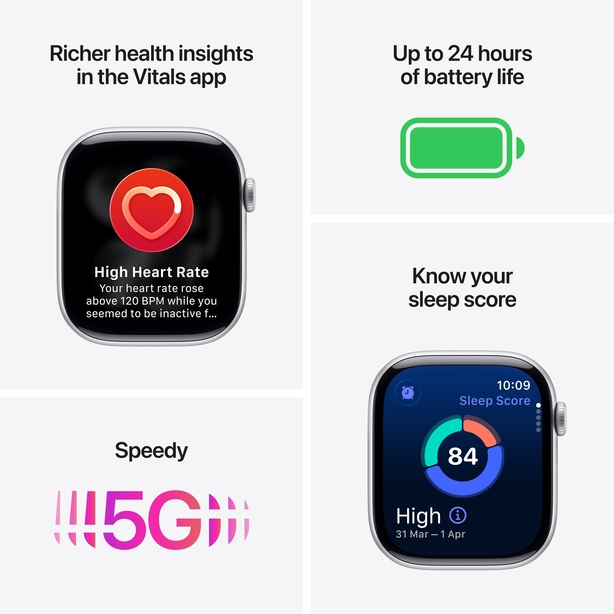 Apple Watch Series 11 GPS + Cellular 46mm Slate Titanium Case with Black Sport Band - S/M image 3