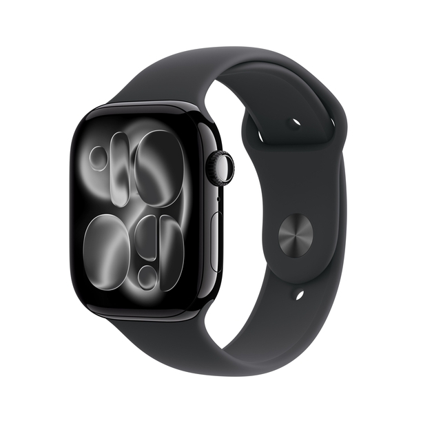 Apple Watch Series 11 GPS 42mm Jet Black Aluminium Case with Black Sport Band - S/M image 1