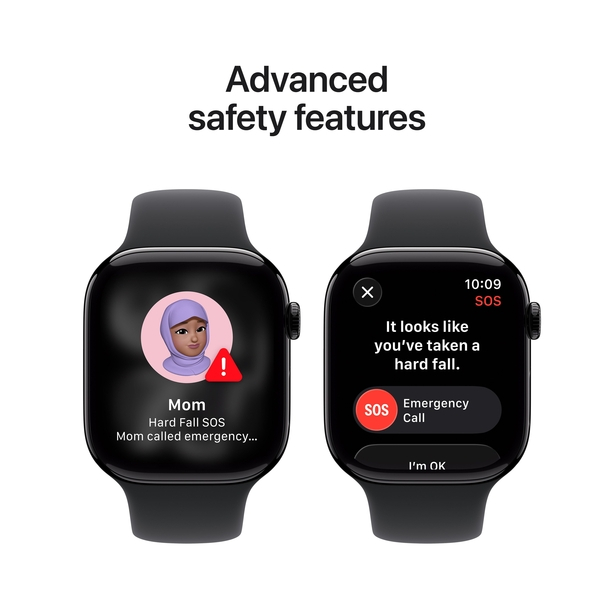 Apple Watch Series 11 GPS 42mm Jet Black Aluminium Case with Black Sport Band - S/M image 5