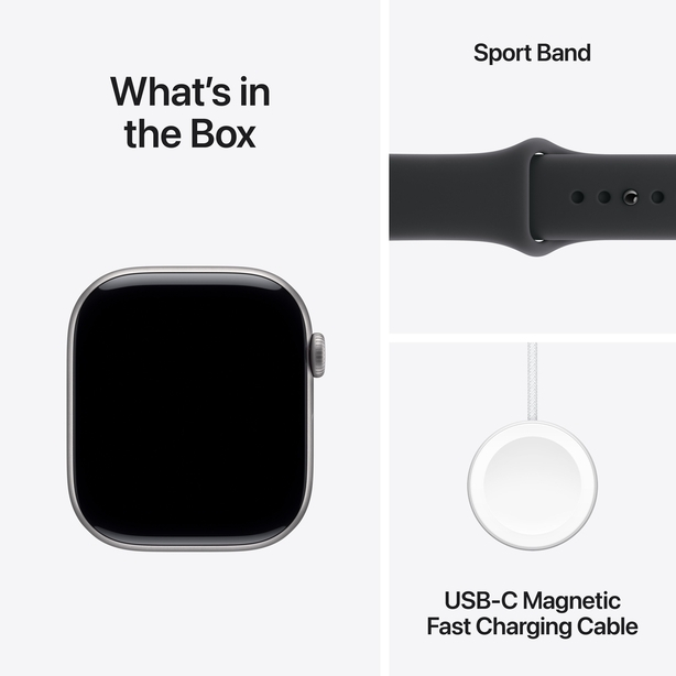 Apple Watch Series 11 GPS 42mm Space Grey Aluminium Case with Black Sport Band - S/M image 8